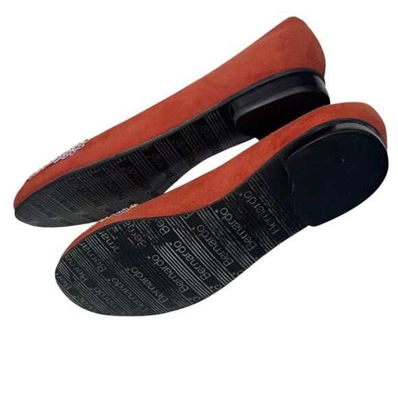 New Vintage Y2K Bernardo Sequined Flats Burnt Orange Suede size 6.5 - Picture 6 of 6